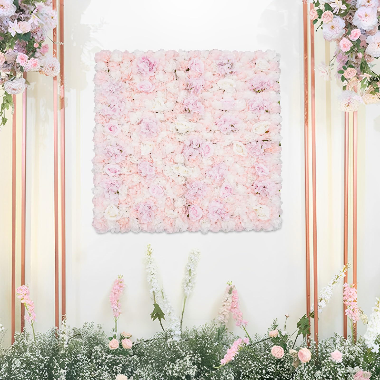 Kunstblumen Wandpaneele Seidenrosen Wandmatten für Hochzeit Party 1x1m