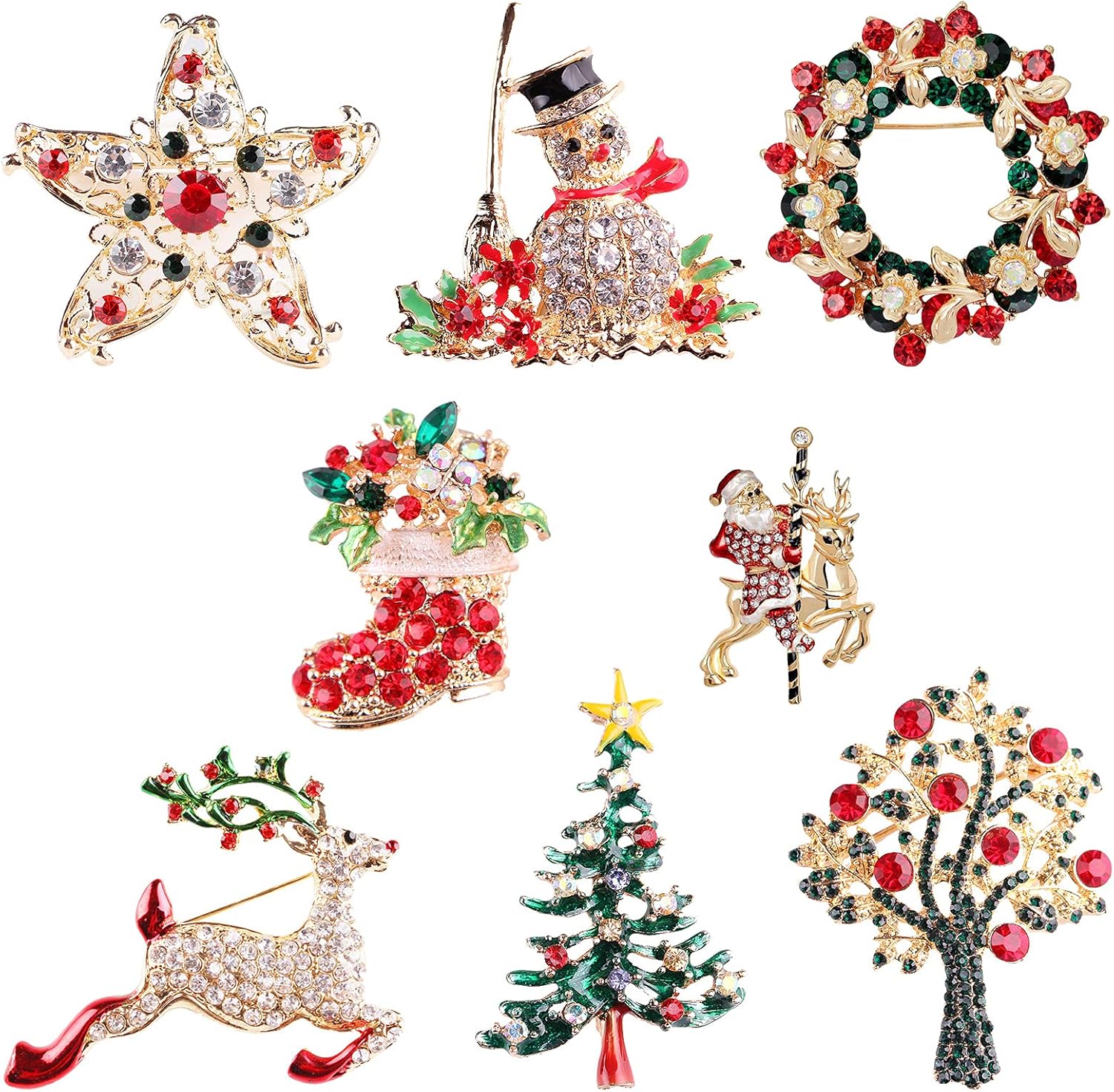 5 stuks kerstbroche pinnen, broche hanger voor sjaal kraag
