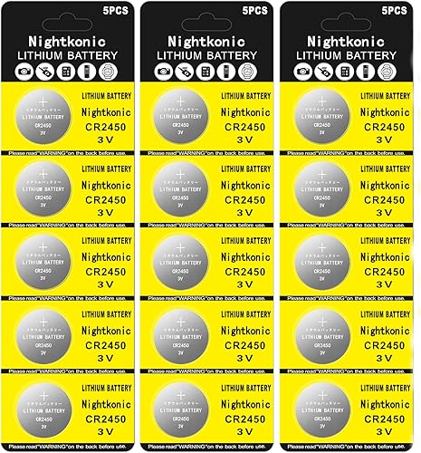 Paquete de 15 piezas - Batería CR2450 3v Litio Botón Celda Moneda 2450 Baterías