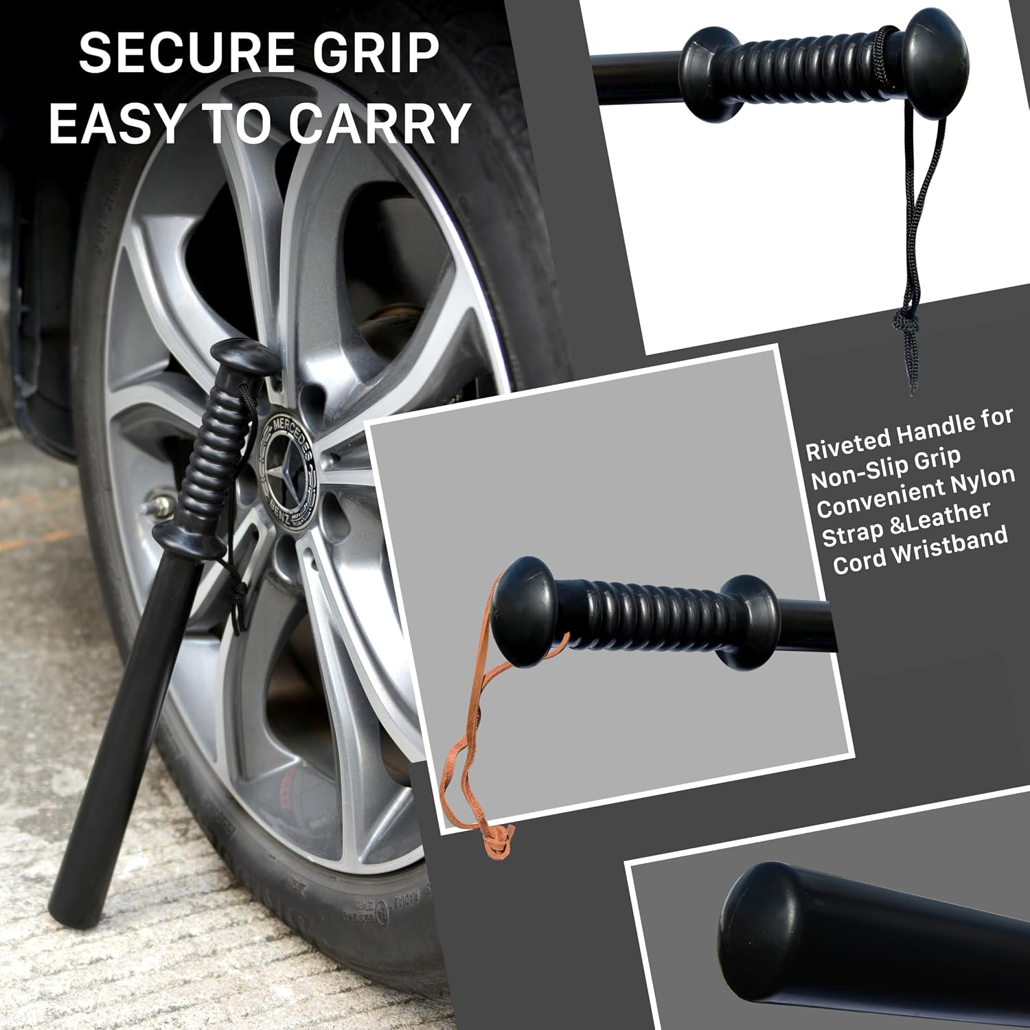 MALTERZER Rubber Tire Checker for Truckers Tool for Checking Tire Pressure, Wheel & Tire Accessories & Parts, Tire Repair Tools Fish Bat Self Defense