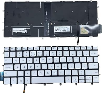 Replacement Keyboard with Screwdriver US Layout for Dell XPS 13 9380 9370 9305 7390 Series Laptop, Dell XPS 13 9380 9370 9305 Laptop White Frameless with Backlight Laptop Keyboard