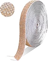 Vista 13 de Tiras autoadhesivas de diamantes de imitación de cristal AB, 6 filas de 6 yardas con diamantes de imitación de 0.079 pulgadas para manualidades