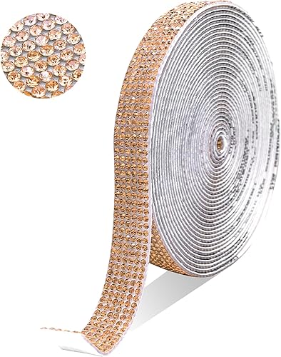 Miniatura 13 de Tiras autoadhesivas de diamantes de imitación de cristal AB, 6 filas de 6 yardas con diamantes de imitación de 0.079 pulgadas para manualidades