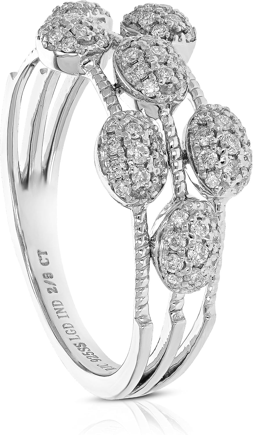 VIR JEWELS 3/8 cttw Lab Grown Diamond Ring in Sterling Silver image 2