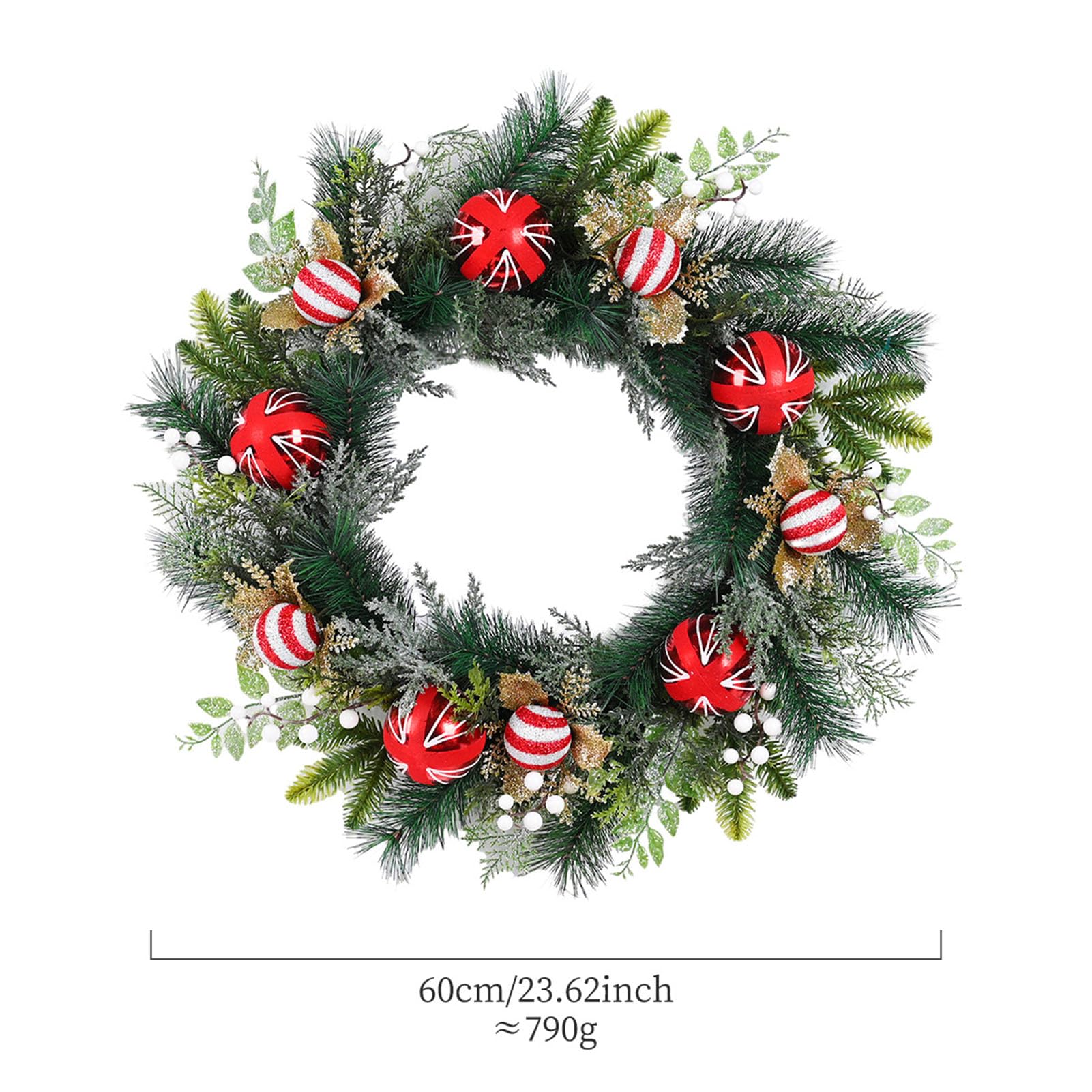 Amazon.co.jp: 24インチのクリスマスリース、ツリーデコレーション