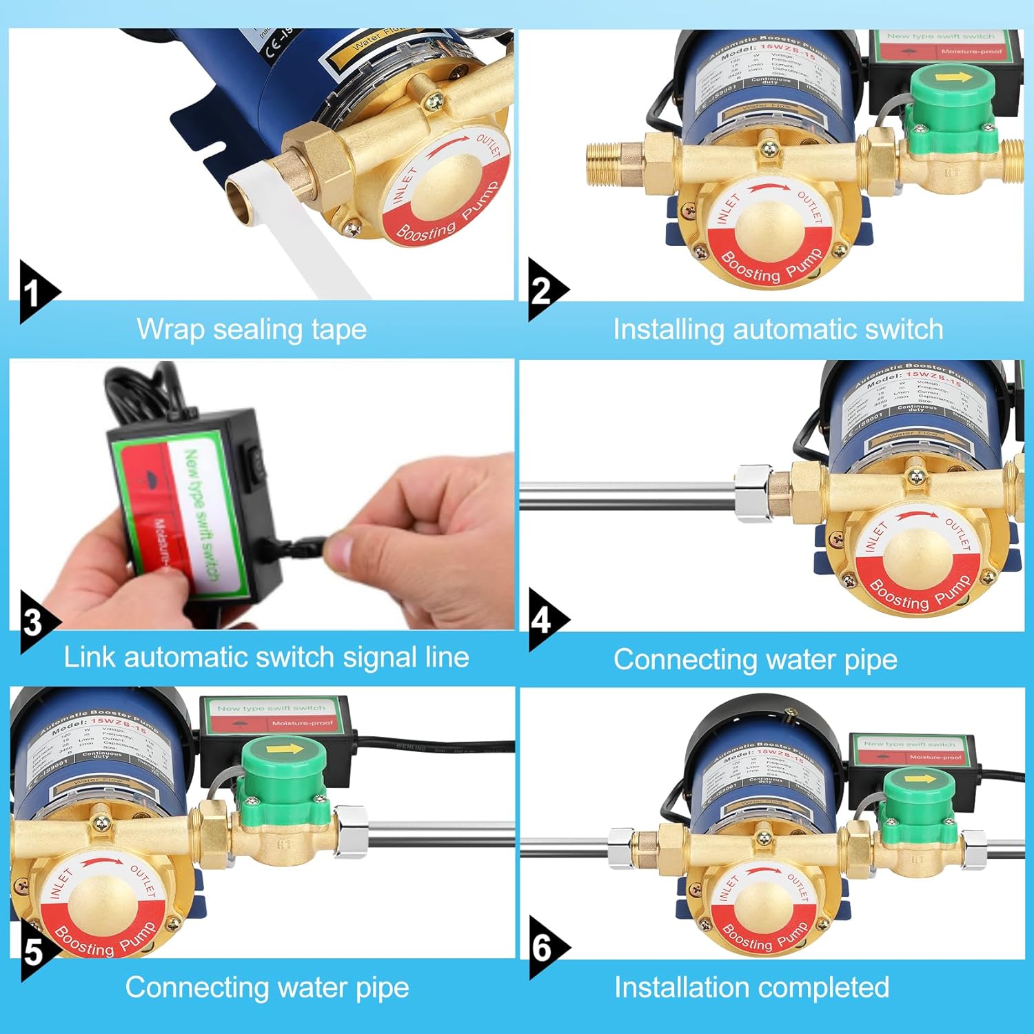 Step-by-step installation guide for Aowoil Water Pressure Booster Pump