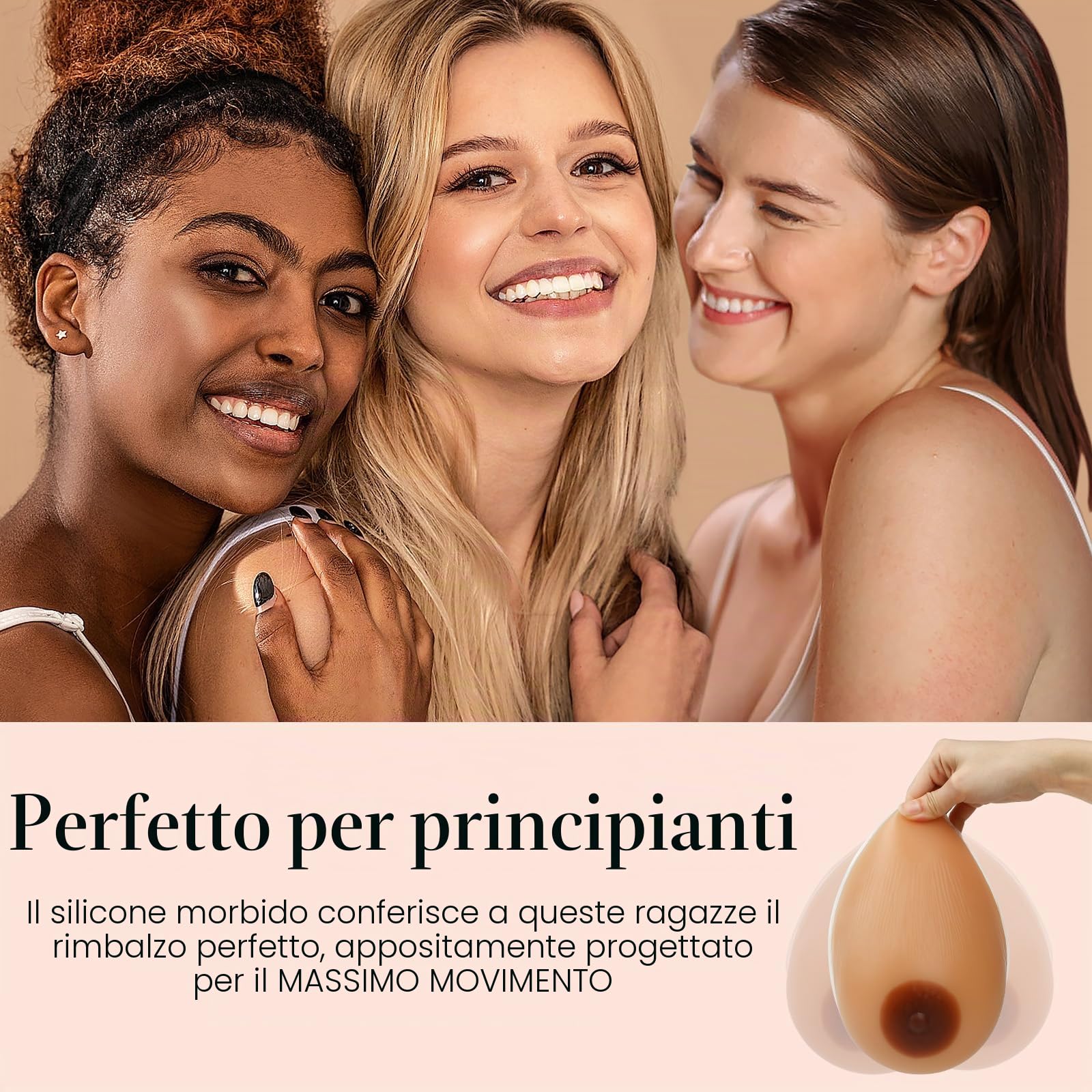 Vollence C Berretto in Silicone Breast Styling Falso Boobs concavo Reggiseno Cuscino Mastectomia Transgender Cosplay Makeup Artist - Suntan