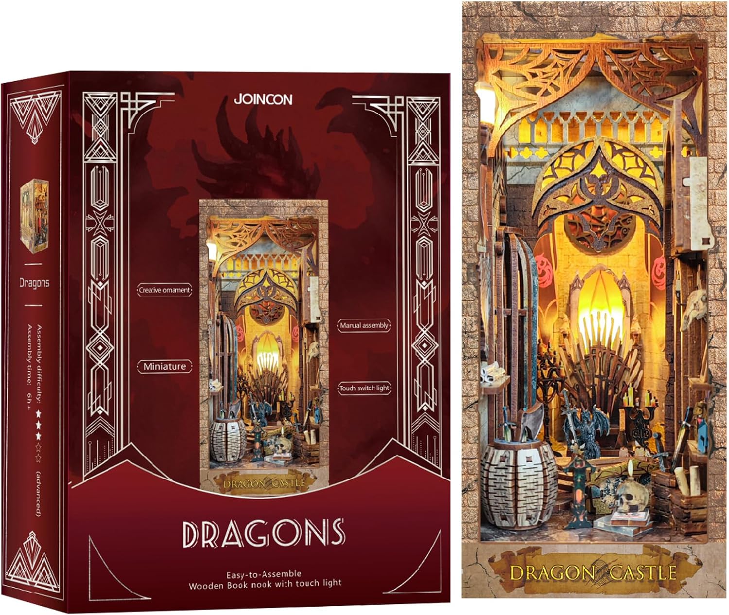 DIY Book Nook Kit,Book Nook Kits for Adults,Miniature Dollhouse Bookends Bookshelf