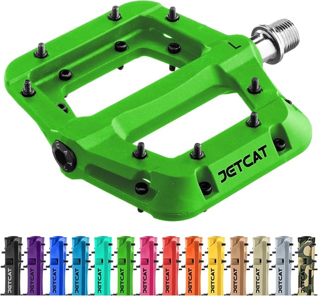 Flat Mountain Bike Pedals - Flat Bike Pedals, BMX/MTN/Road/Gravel/EBike Bicycle Pedals, Platform, Adult & Kids Bike Replacement - 9/16 "