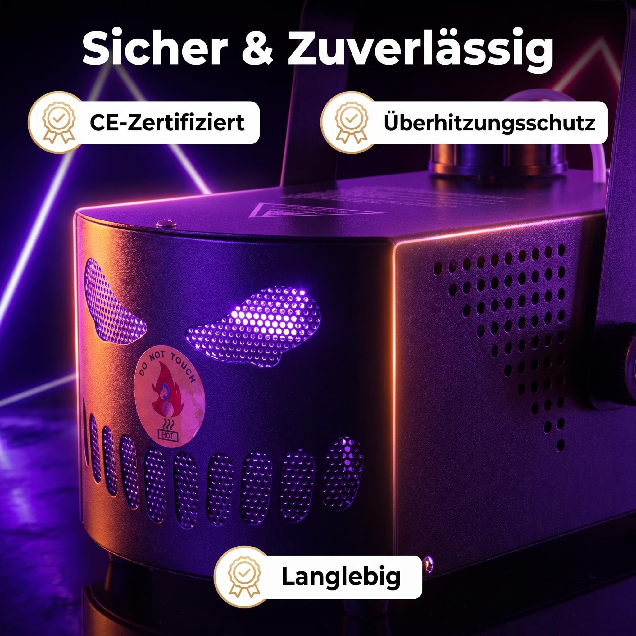 Nebelmaschine Halloween Kürbis 3D Gruselgesicht 500W RGB LED