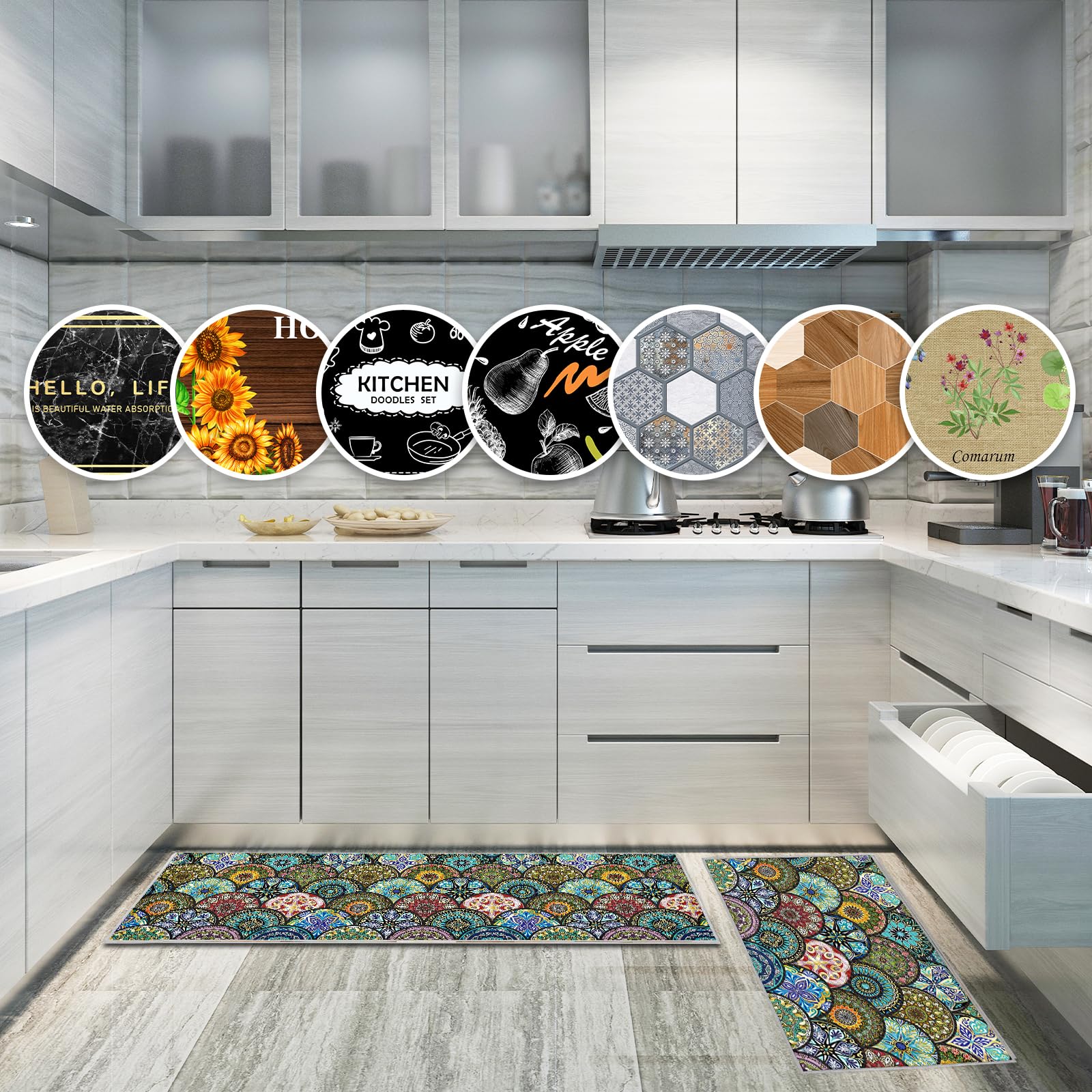 JEFFEL Kitchen Mat Sets Non slip Washable - Image 3