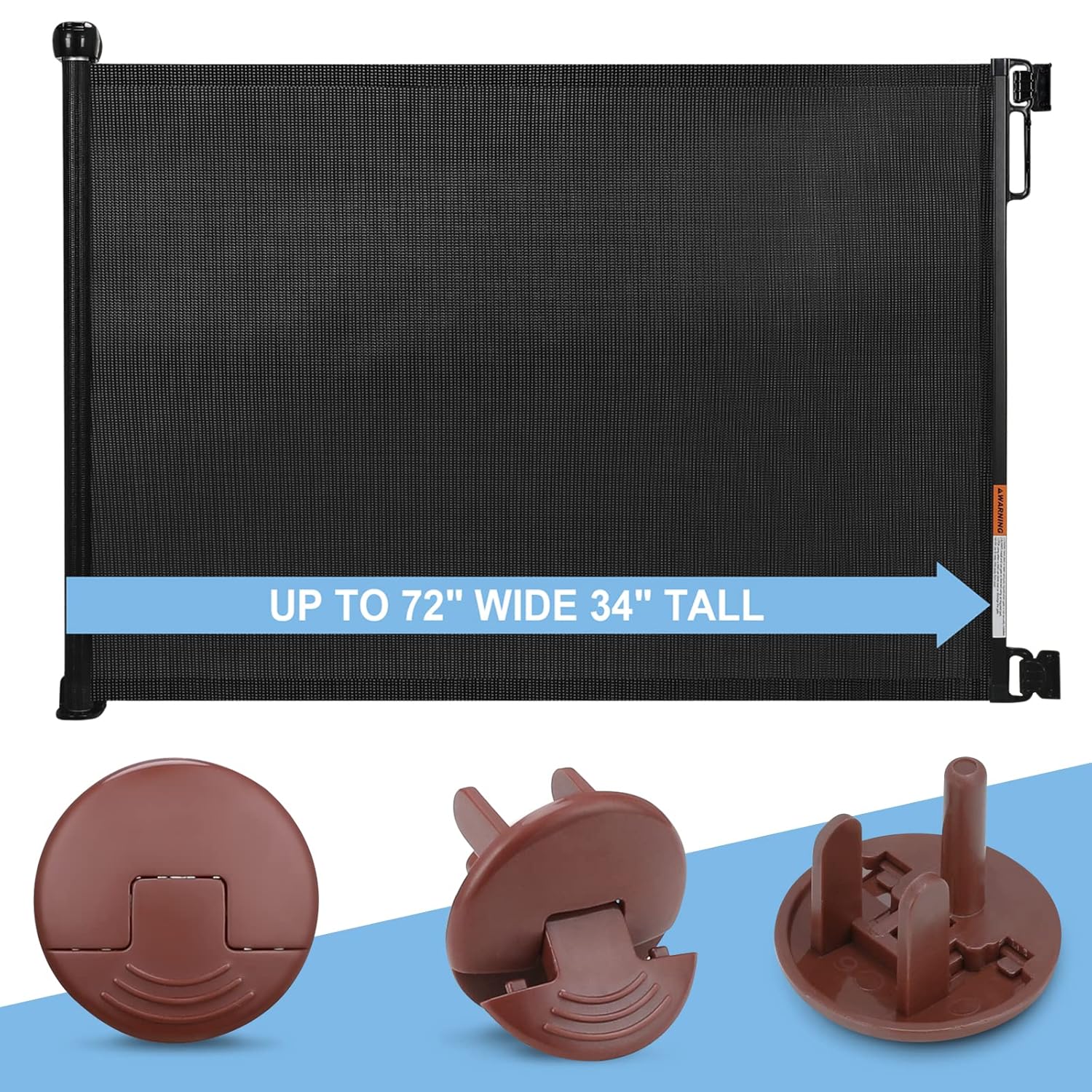 Retractable Baby Gates 72 Inch Black PRObebi 360 Retractable Dog Gate + 52 Pack