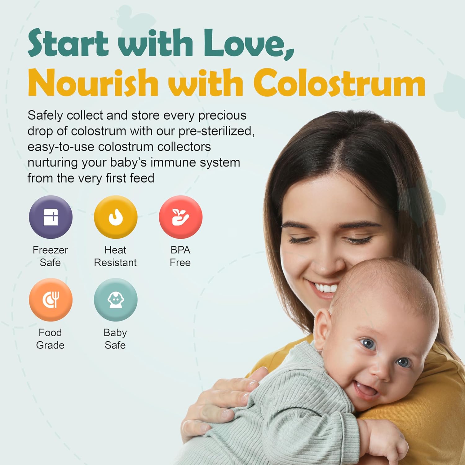 Colostrum Collector Kit | Reusable Silicone Breast Milk Collector for Harvesting Colostrum Breastmilk, Pre-Sterilized Includes Storage Case & Cotton Wipe | Set of 14 Collectors, 5mL each