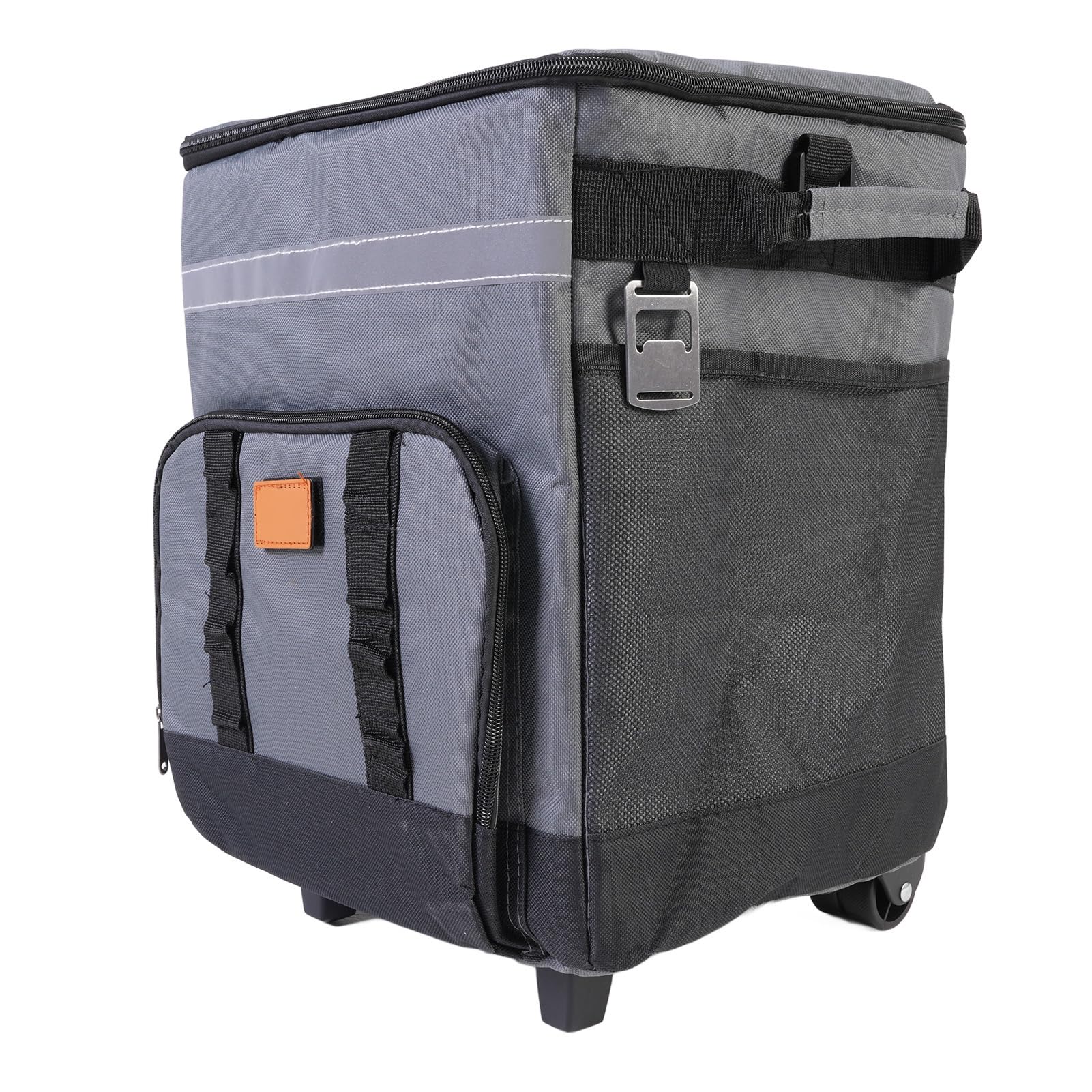Garsent Glacière Roulante de 35 L avec roulettes et Poignée, Sac Isotherme Souple de Grande capacité pour Camping en Plein Air, Pique-Nique, Plage, Glacière Pliable à roulettes, Gris foncé