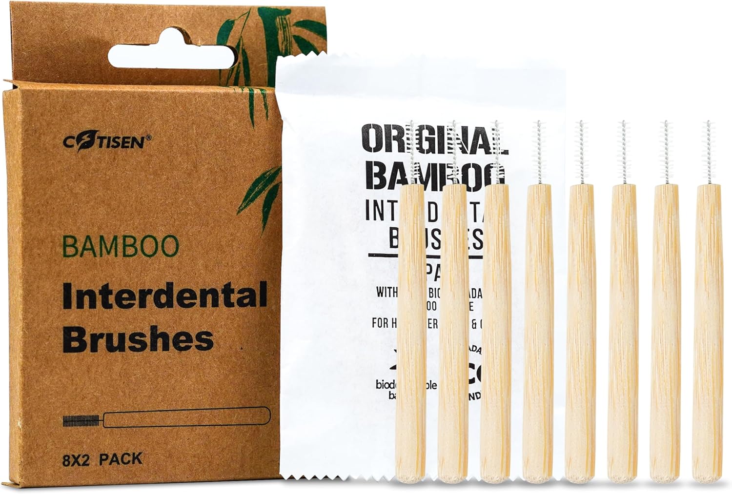 COTISEN Bamboo Interdental Brushes, EcoFriendly