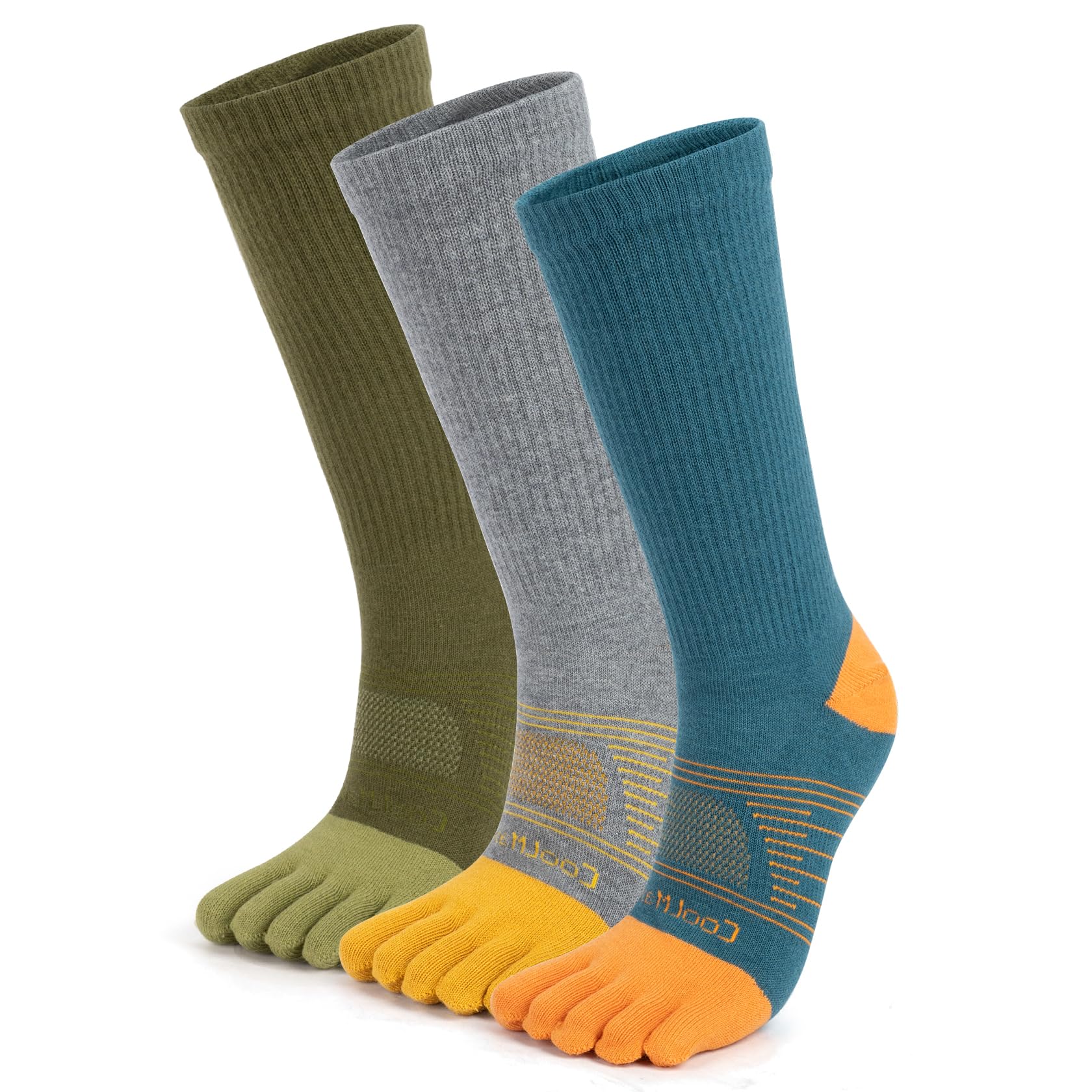 Calcetines para Hombres y Mujeres Toe Socks Coolmax para Running, Transpirables y con Evacuación de Humedad, 3 Pares