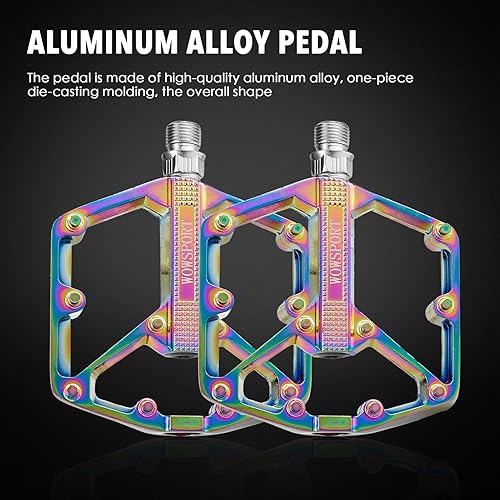 Miniatura 2 de WOWSPORT Pedales MTB Pedales de bicicleta de montaña Pedales planos y ligeros con clavos antideslizantes para Road Mountain BMX MTB Bike