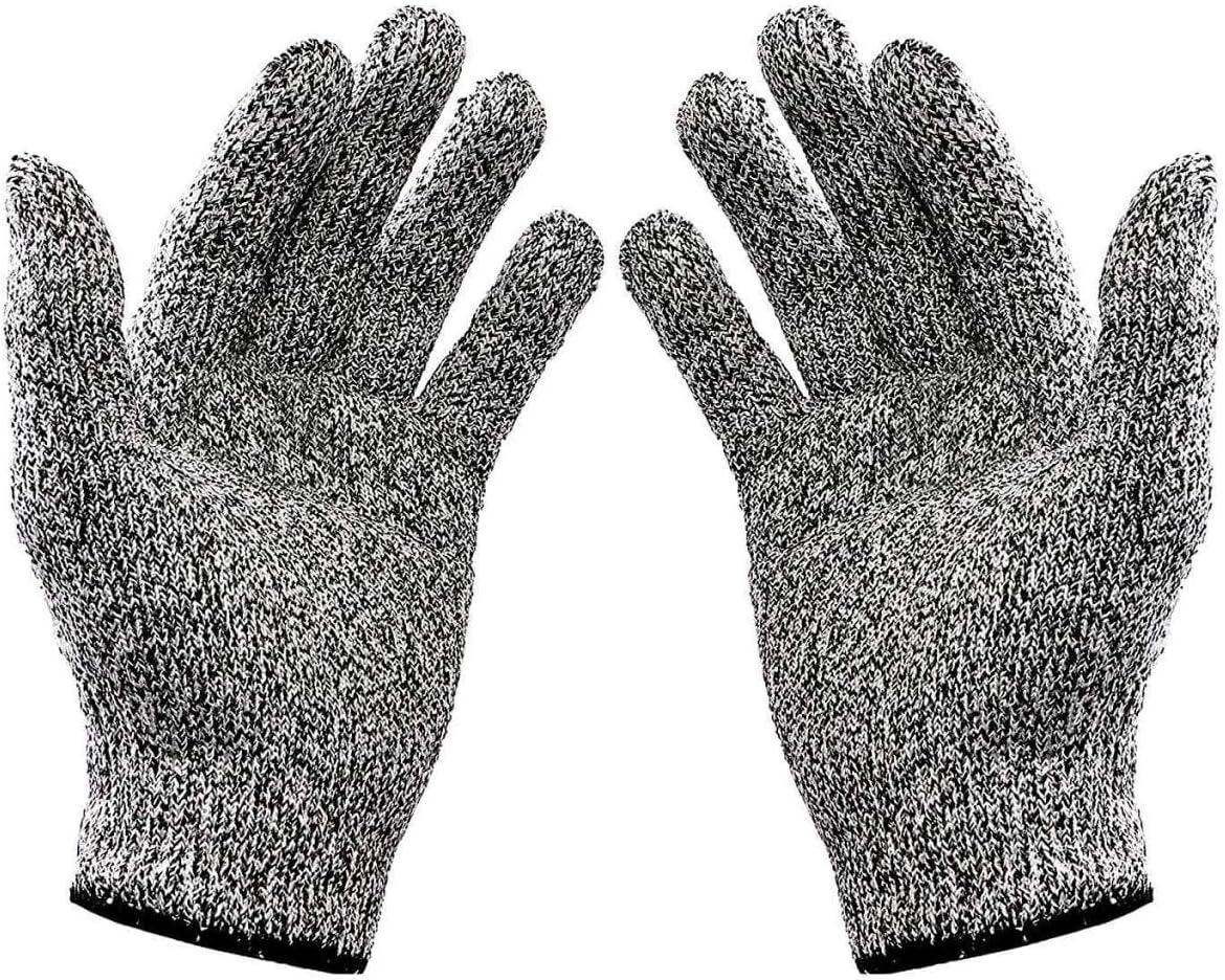 1 pair Cut Resistant Hand Gloves for Kitchen Cutting Safety, Level Protection Work Gloves for Meat Cutting, Wood Carving, Gardening & Industrial Use
