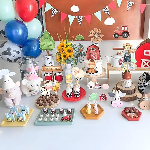Miniatura 5 de Decoración para tartas de granja para decoración de pasteles de cumpleaños de granja, decoración de pasteles de animlas de granja para decoración de