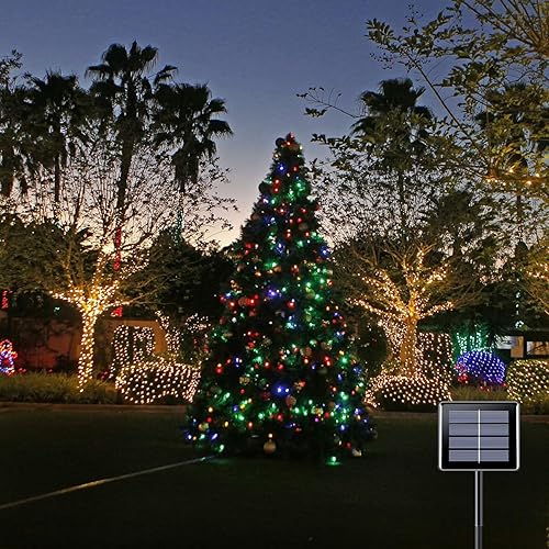 Miniatura 7 de Anycosy Luces solares de Navidad de 40 pies para exteriores, 120 luces LED C6 con función de temporizador, 8 modos para decoraciones de luz de