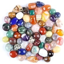 32 Different Crystals and Gemstones Set Polished Tumbled Stones 1520 mm, Natural Decorative Stones and Shiny Rocks, Crystals Bulk for Kids, Crafts, Jewelry Making, Home Decor