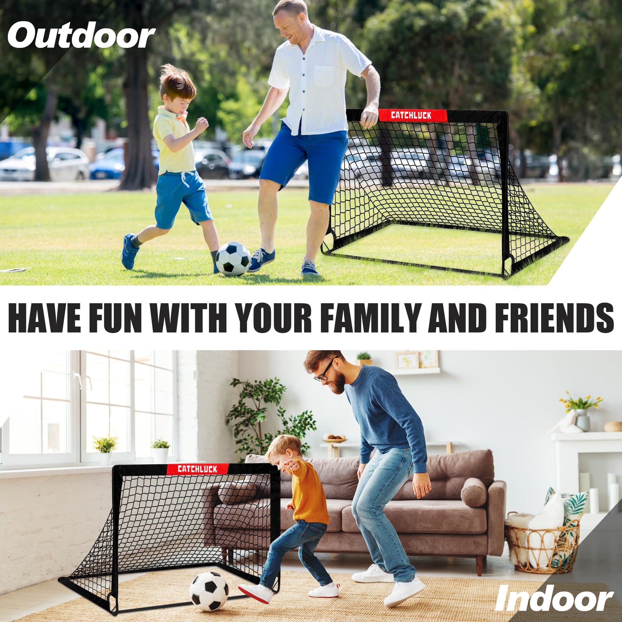 Porte da calcio per bambini, reti da calcio per il giardino, set di porte pop-up per esterni, con borsa per il trasporto