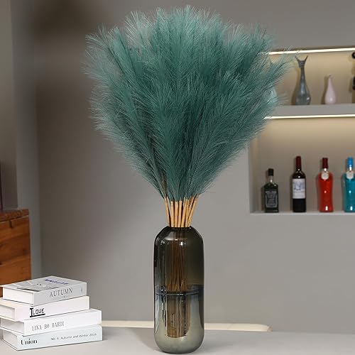 Miniatura 17 de 9 Tallos Hierba de Pampas Negra - 38 Pulgadas de Alto Decoración de Hierba Pomposa Falsa, Floral Artificial de Pompas Larga para Decoración