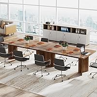 Vista 5 de Tribesigns 63-inch Executive Desk, Vintage Home Office Computer Desk with Large Tabletop, Farmhouse Wood Writing Conference Table Workstation for