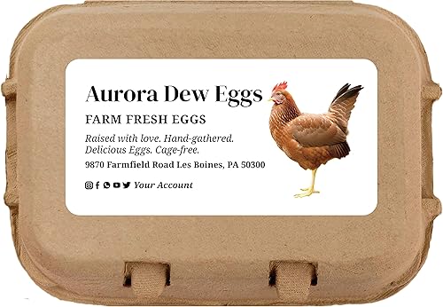 100 hojas  VOL.1  Etiquetas personalizadas para cartón de huevos de 4 x 2 pulgadas, calcomanías adhesivas de huevos frescos de granja, personalizar