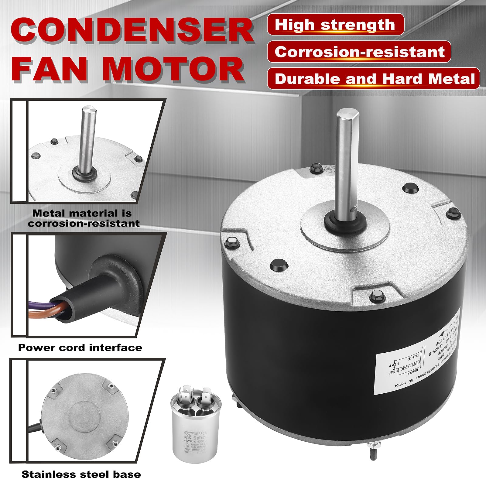 MOT18688 Condenser Fan Motor(Upgraded) - AC Fan Motor Compatible