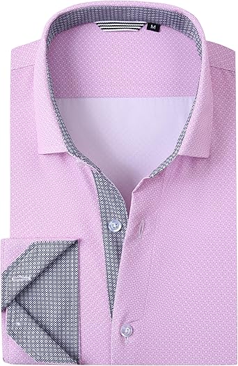 Alex Vando Mens Printed Dress Shirts Long Sleeve Regular Fit Button Down Shirt