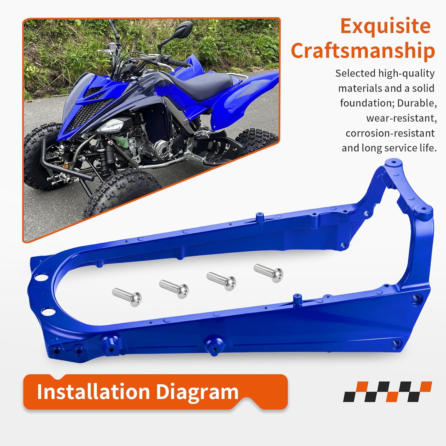 Aluminum Blue Sub Frame & Bolts for Yamaha Raptor 700 700R YFM700 YFM700R 2006-2024 1S3-21190-08-00