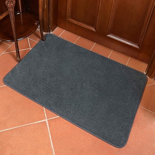 Vista 39 de ITSOFT Alfombra de poliéster antideslizante para puertas de interior y exterior, súper absorbente y lavable a máquina Beige