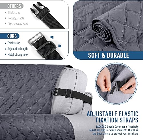 Miniatura 6 de TAOCOCO Funda impermeable en forma de L para sofá seccional, 1 funda reversible para sofá para mascotas con diván para sofá seccional en forma de L