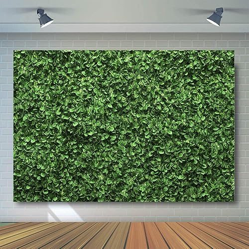 Miniatura 4 de Fondo de pared de hojas verdes de 7 x 5 pies para fotografía fondo de fotos de primavera natural decoración de fiesta de cumpleaños para exteriores