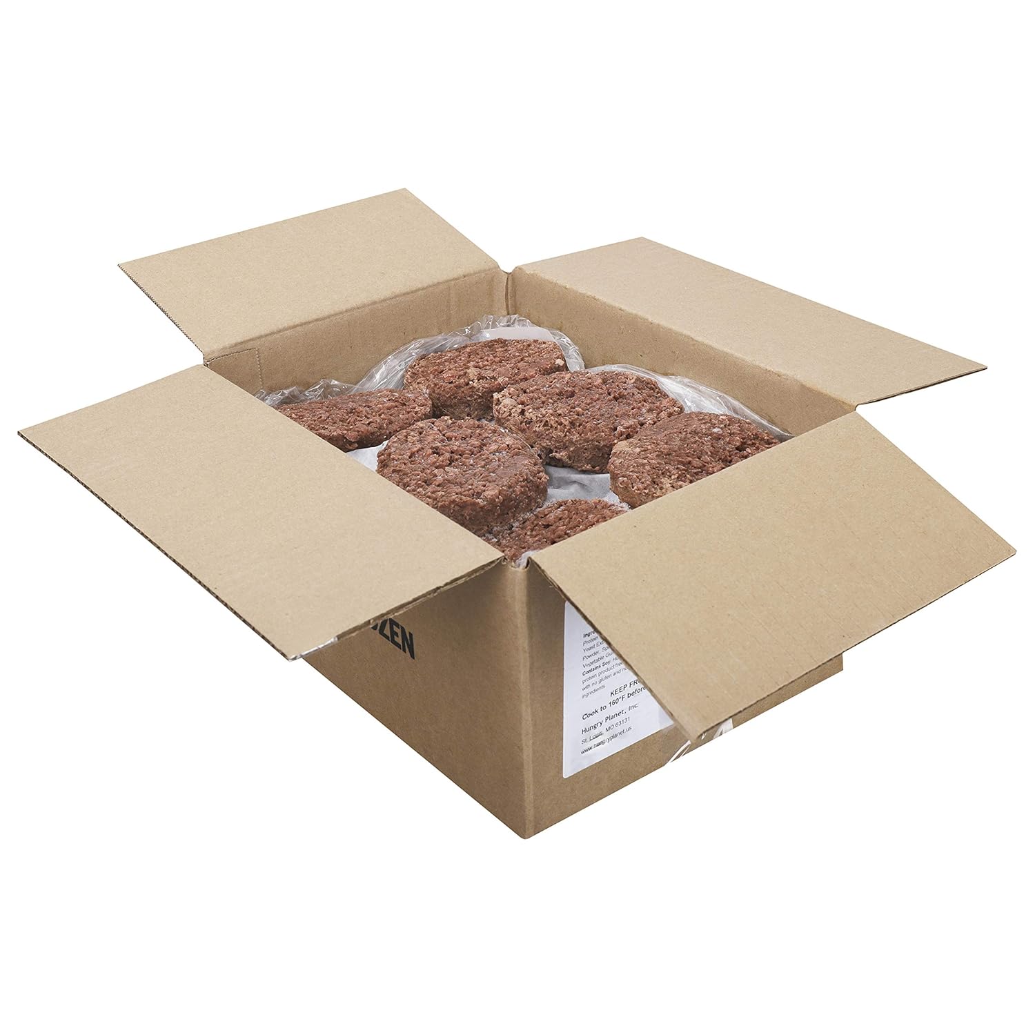 Hungry Planet Beef™ Premium Burgers, Plant-Based / Vegan (10lb, 30/5.3oz Burgers)