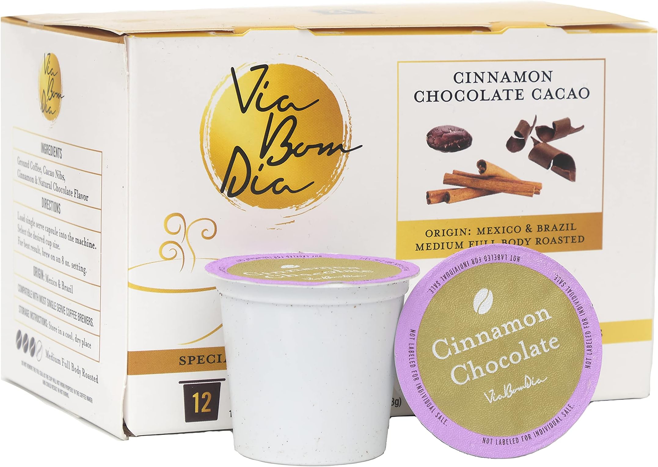 Naturally Flavored Kcup Coffee Pods, Cinnamon Chocolate Flavor, Medium Roast, 12 Count (Pack of 1)
