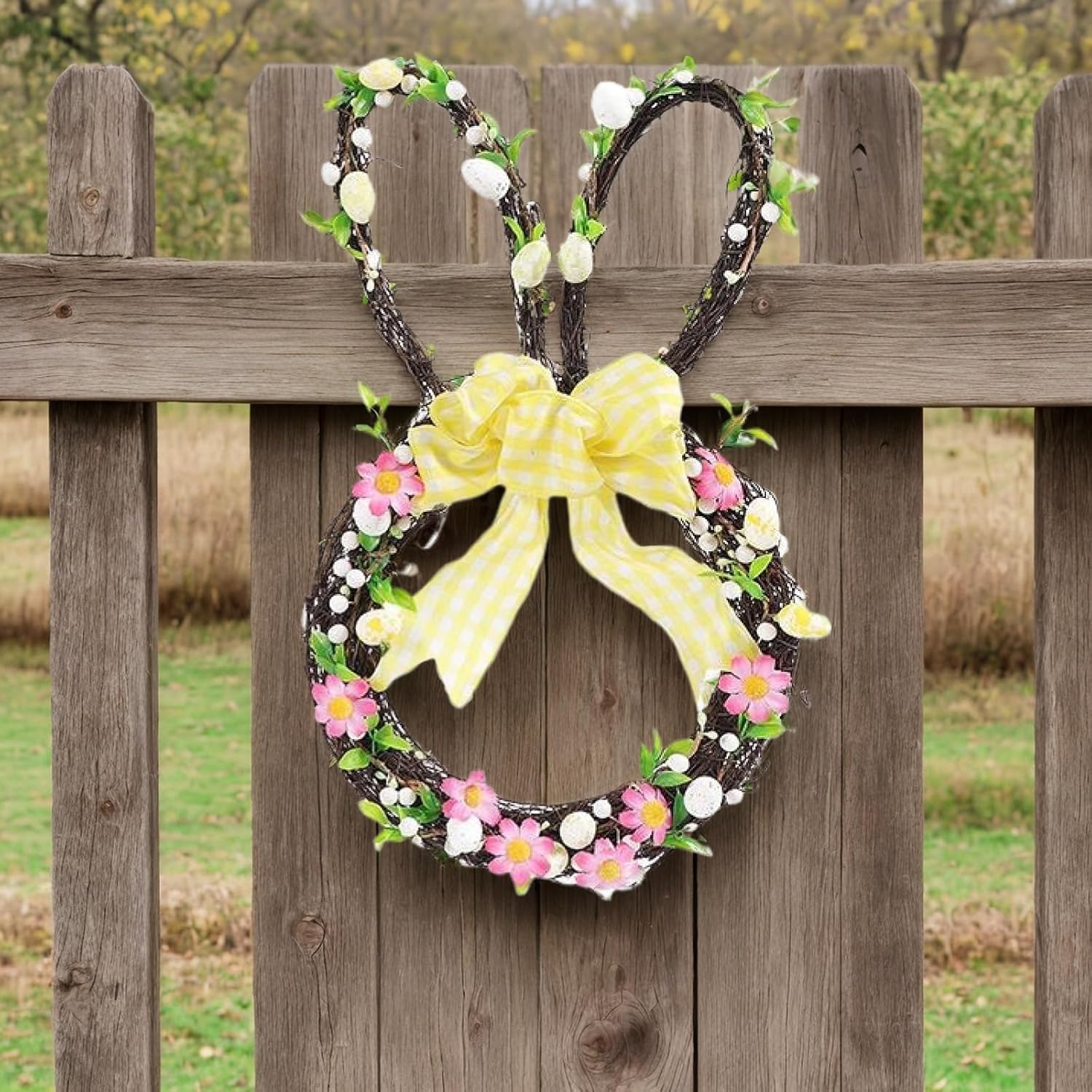 6PCS Floral Garden Easter Bunny Head Shaped Wire Wreath,Heart Wreath Frame, Egg Shaped Metal Frame Wire,DIY Accessories for Home Decor and Outdoor
