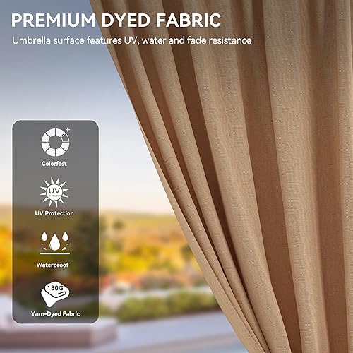 Miniatura 3 de YITAHOME Cenador de techo rígido de 10 x 12 pies con redes y cortinas, acero galvanizado de doble techo resistente para exteriores, combinado de