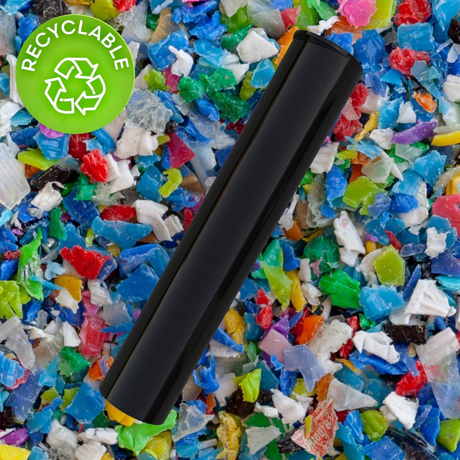 98mm Pre-Roll Tubes 1000 Black - Pop Top Cigarette Containers with Caps, Smell Proof & Waterproof Plastic Cigar Holder