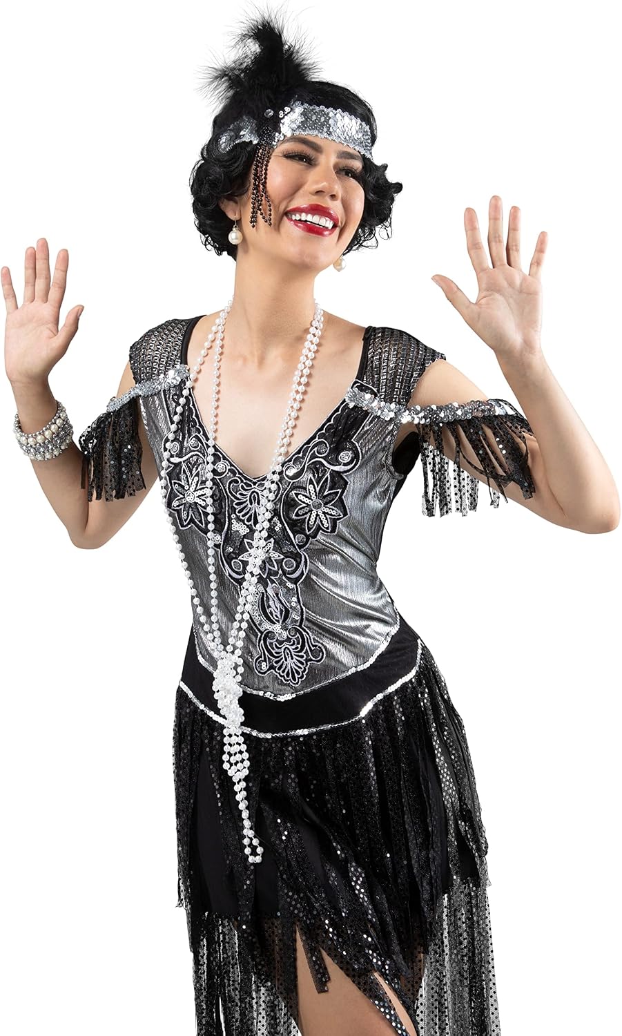 Forum Novelties Roaring 20's Sequin Flapper Headband with Feather