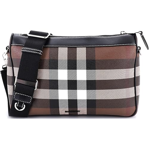 Burberry, Pre-Loved Rambler Messenger Bag Check E-Canvas, Brown