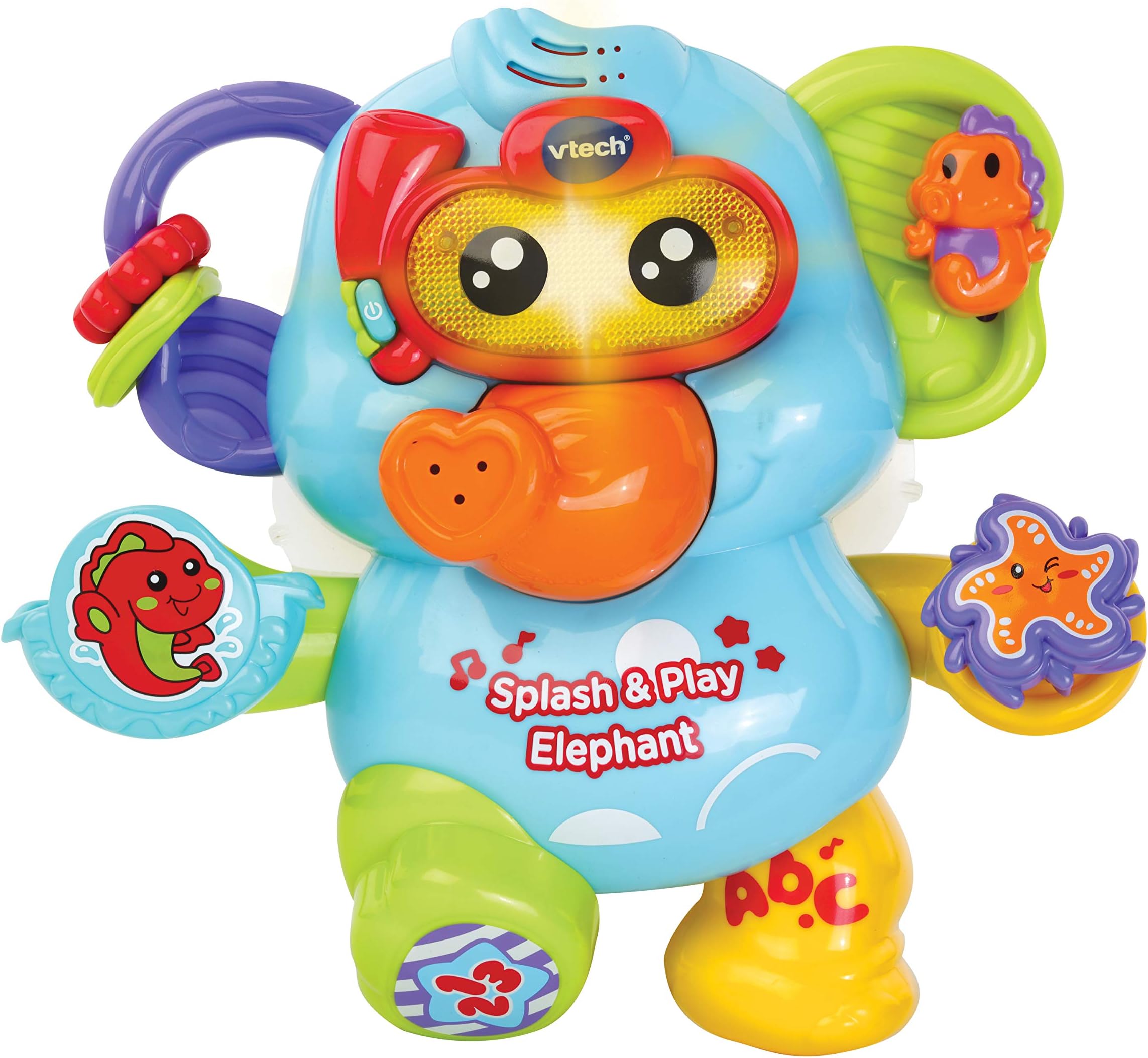 VTech Splash & Play Elephant | Educational Bath Time Activity Toy with Sounds and Phrases | Great for Motor Skills| Musical Toddler Toy Suitable For Ages 12-36 Months, English Version