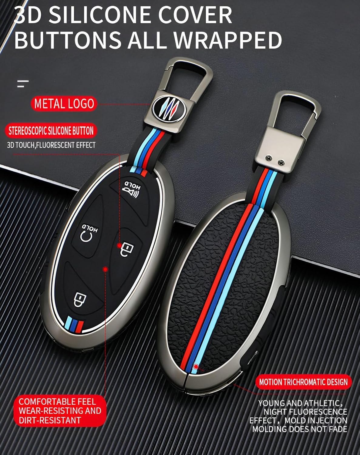 Key Fob Cover Compatible for Kona Ioniq 6 Sante Fe Elantra Sonata Grandeur GN7 2026 2025 2024 Metal key Case Protector Keychain - 5 Buttons - Image 6