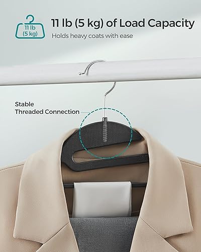 Miniatura 4 de SONGMICS Paquete de 50 percheros, perchas de plástico resistentes para trajes, apertura en forma de S, antideslizantes, ahorran espacio, gancho