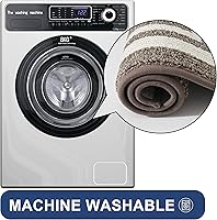 Vista 6 de COSY HOMEER Tapetes de cocina antideslizantes de polipropileno grueso para el hogar, lavable a máquina, 20 x 30/20 x 48 pulgadas, marco marrón