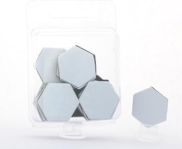 Value Pack of 24 - Dry Erase - Reusable - Blank 1" Hexagon Hex Board Game Chits Tiles Counters Markers DIY D&D