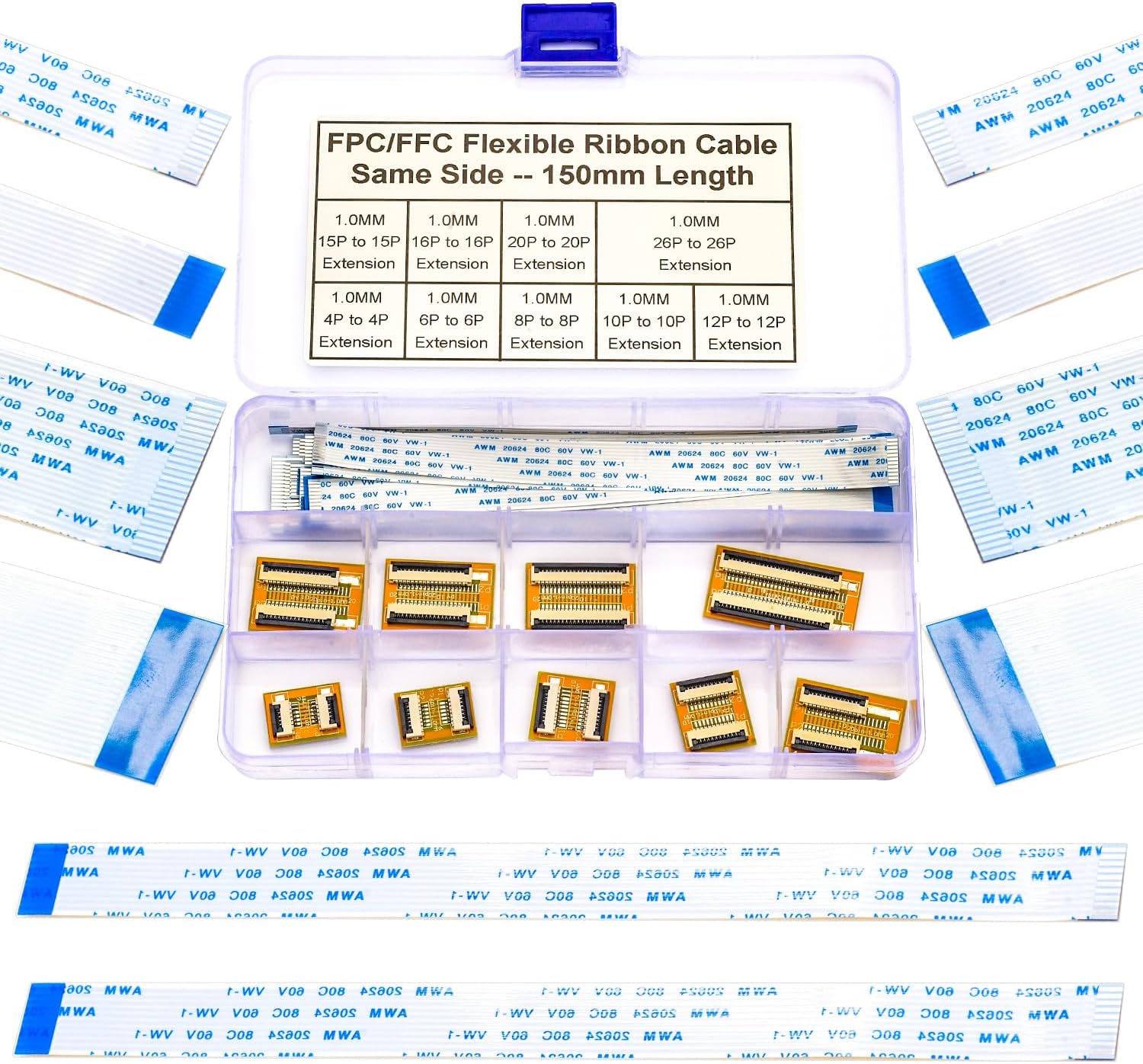 Tcenofoxy Flexible Flat Ribbon Cable Connectors Assortment