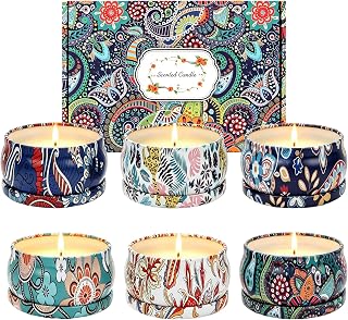 Duftkerzen Geschenkset 6St, Natürliches Sojawachs Aromatherapie Kerzen | Duftkerzen Geschenke für Frauen zum Geburtstag Valentinstag Neujahr Muttertag für Garten Bad Yoga 2,5 OZ/ST