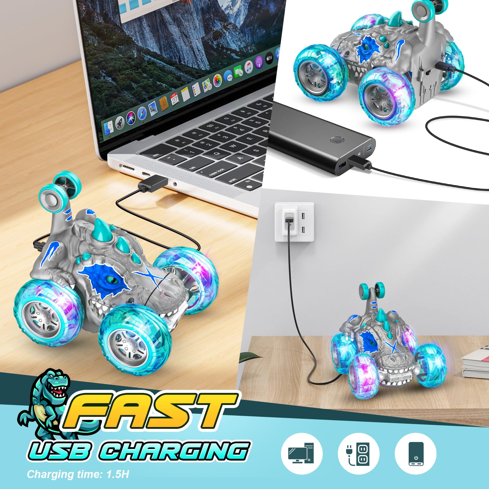 KKnoon Auto Telecomandata 1:16 - 40 Km/h, Trazione 4WD, 2.4 GHz, Con Ruote Da Drift, Regalo Per Bambini